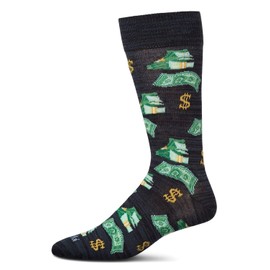 MeMoi Money Bags - Calcetines para hombre, mezcla de rayón para hombre, tela respetuosa con el medio ambiente, tallas 10-13, Azul Marino, 10-13