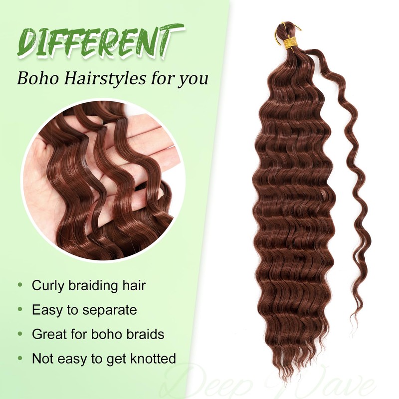 Eerya Long Curly Braiding Hair 20 Inch 2 Packs Deep