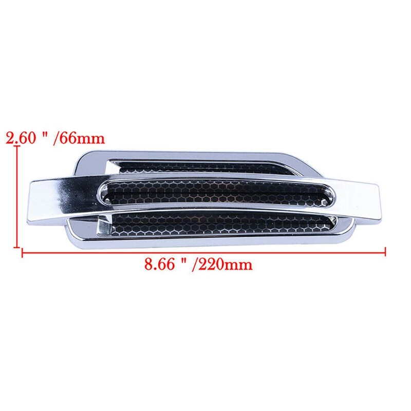Maso Car Fender Vent Hood, Chrome Silver Car Bonnet Air