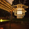 Bamboo Woven Pendant Light Imitation Sheepskin Chandelier Lantern Hanging Lamp