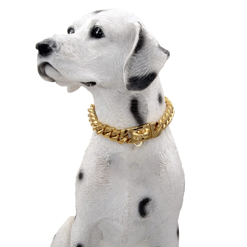 BAOBOTE Gold Dog Chain Collar Walking Metal Chain Collar with