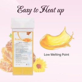 Beauty7 Roll On Wax Hair Removal Wax Cartridge Depilatory Honey Wax Roller Refill Wax Roller Kit Wax Cartridge Refill for Body Waxing Underarm Leg and Arms Hair Removal for Women 3 Packs 15.87 Oz