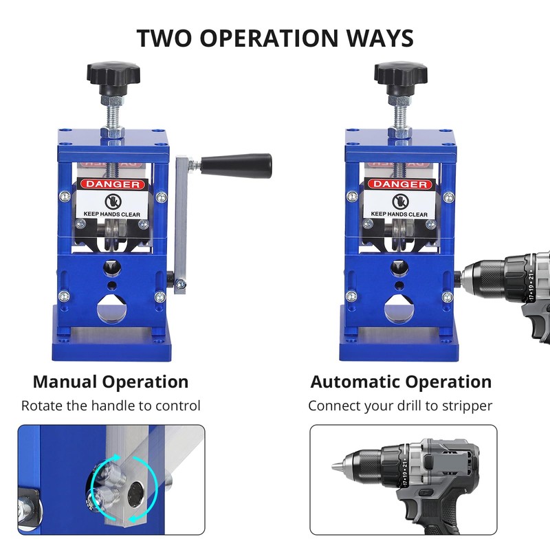 Upgraded Manual Wire Stripper Machine, 0.06-1 in Copper Wire Peeler