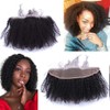 4B 4C Afro Kinky Curly Transparent Lace Frontal Closure Human