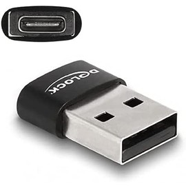 Delock USB 2.0 Adapter USB Type-A Male to USB Type-C Female Black