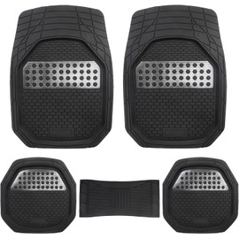 KTMOUW Tapetes para Auto 5 Piezas Tapetes para Carro Uso Rudo,Alfombrillas para Vehículos Impermeables y Antideslizantes Universales Cortable,Adecuado para Coches,SUV,Furgonetas