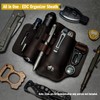 VIPERADE PJ35 Multitool Sheath for Belt, Leather EDC Pocket Organizer