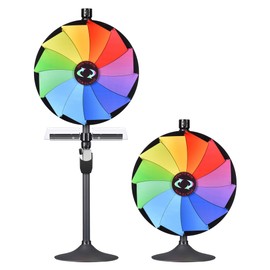 WinSpin 24 Inches Prize Wheel Tabletop or Floor Stand Spinning Wheel Game with Serving Tray