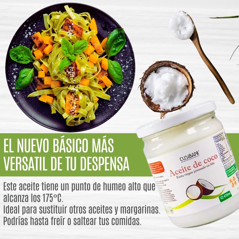Cusibani | Aceite de coco Extra Virgen, Prensado y Extraído