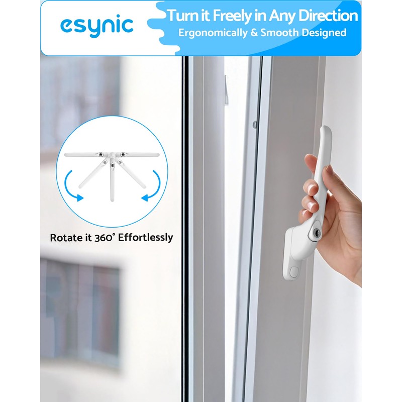 eSynic 4pack Universal Window Handles for UPVC with 5 Multi-Size