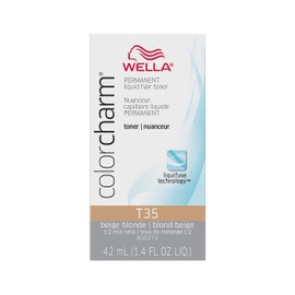 WELLA Color Charm Hair Toner, Neutralize Brass With Liquifuse Technology, T35 Beige Blonde, 1.4 oz