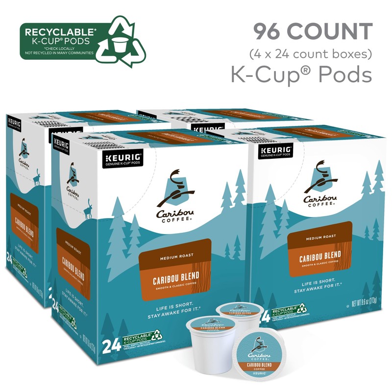 Caribou Coffee Single-Serve Coffee K-Cups®, Caribou Blend, Carton Of 4