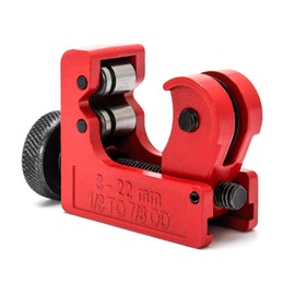 QWORK® Heavy Duty Adjustable Mini Tube Cutter, 3-22mm (1/8inch-7/8inch), Copper Aluminum Steel Tubing Pipe Cutting Tool