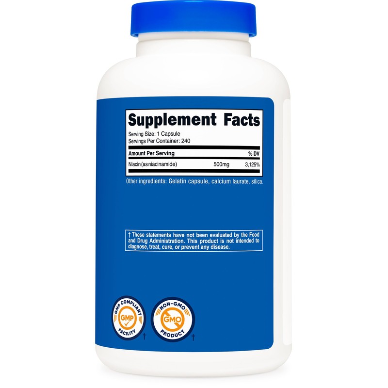 Nutricost Niacinamide (Vitamin B3) 500mg, 240 Capsules (3 Bottles)
