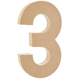 Creativ 26631 20 cm 1-Piece Papier Mache Number 3, Beige