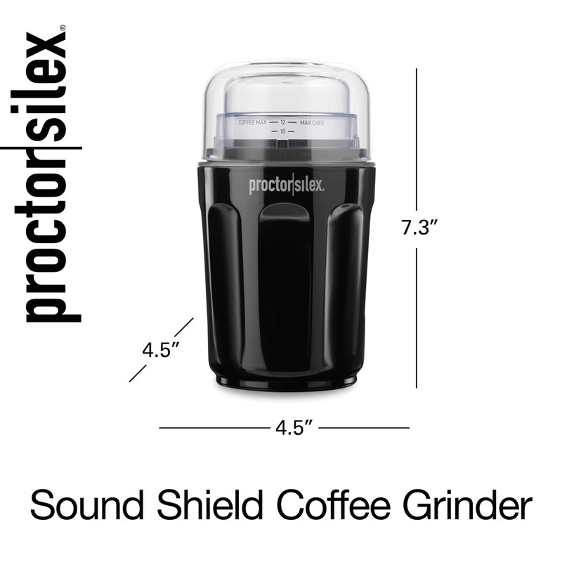 Proctor Silex Sound Shield Electric Coffee Grinder for Quiet Grinding,