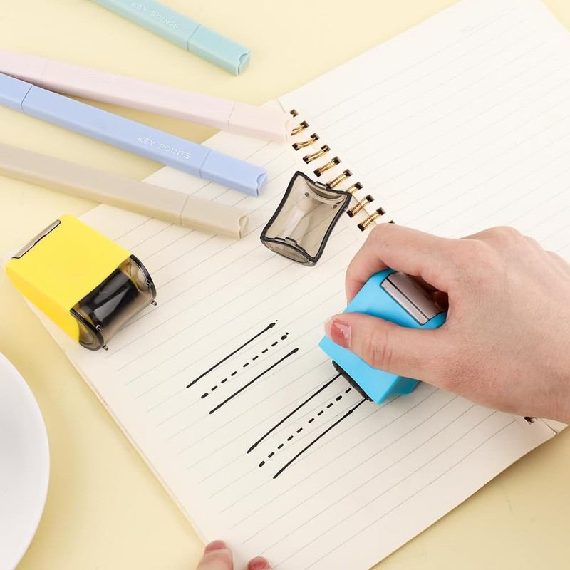 Namvo 2 Piece Handwriting Line Roller Stamp Set, English Line
