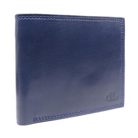 deLausier La Grande | Handmade Slim Men's Wallet, Made with Napa Leather, RFID Blocking Wallet, 13 Card Slots & ID Window (Blue)