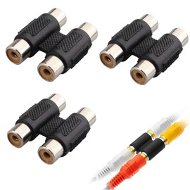 3PCS RCA to RCA Phono Joiner - Double Female Straight Connector for Audio Extension