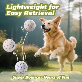 FOXMM E-TPU Dog Balls 3 Pack - Interactive Tennis Balls Alternative for Aggressive Chewers, Indestructible Chew Toys for Puppy Teething, Keep Dogs Busy, Suit for Large Medium Small Breed