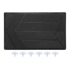 X AUTOHAUX Universal Car Vehicles Trucks Floor Carpet Mat Patch Heel Scuff Plate Foot Rest Pedal Pad Arrow Shape Black