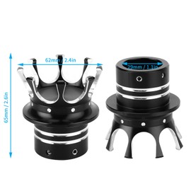 Aramox Front Axle Nut Covers Kit, 5 Colors Front Axle Nut Covers Distinctive Crown Styling CNC Aluminum Alloy for Motorbike Modification(Black Chrome)