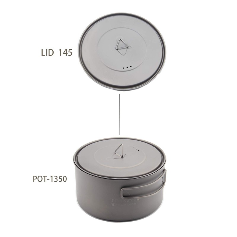 TOAKS 蓋 チタンポットまたはカップ 80mm/90mm/115mm/130mm/145mm/170mm (LID-145)
