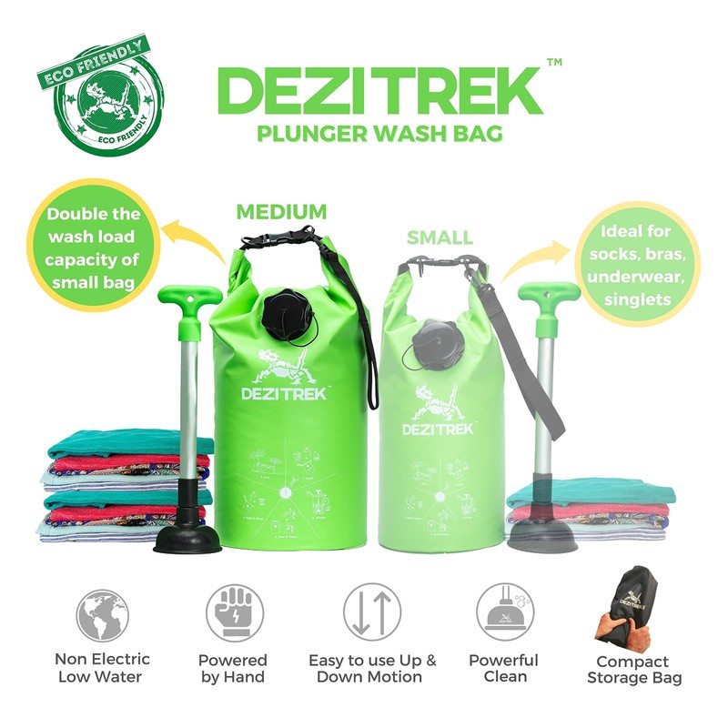 Dezitrek All in One Hand Wash Bag and Plunger Set