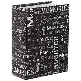 Mini-Max Photo 100 Pocket 4x6 Photo Album, Black and White Words