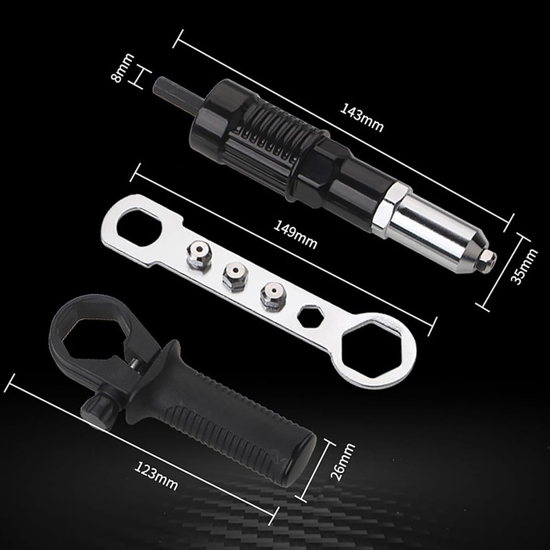 POFET Rivet Gun Adapter for Electric Drill Electric Rivet Nut