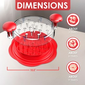 Chicken Shredder Tool Set Red - 4-in-1 Meat Shredder Tool Twist with Tongs, Cleaning Brush, Rubber Grip and Ergonomic Handle - Chicken Shredded Breast & Kitchen Food Shredder, Dishwasher Safe