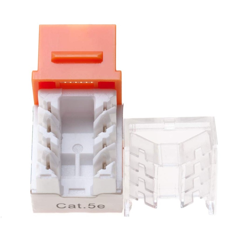 SATMAXIMUM Cat5e Keystone Ethernet Wall Jack Punch Down UTP 45-Degree