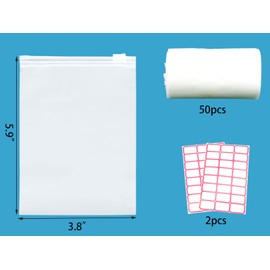 PQZKLDP 50pcs Small Frosted Zipper Bags 3.8x5.9In Plastic Slider Packaging With Vent Hole for Products, Jewelry Bracelet Charms Necklace & DIY Crafts#122