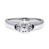BERRICLE Sterling Silver Solitaire Wedding Engagement Rings 1.2 Carat Half