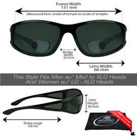 proSPORT 2 Pairs Polarized Bifocal Reading Sunglasses Fishing Grey Lens Side Shields Wrap Fisherman 2.75 1.25 1.50 1.75 2.00 2.25 2.50 3.00