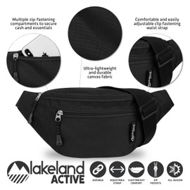 Lakeland Active Skelton Classic Bum Bag - Black