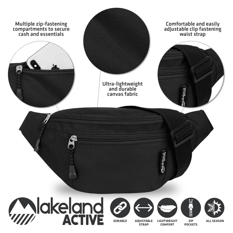 Lakeland Active Skelton Classic Bum Bag - Black