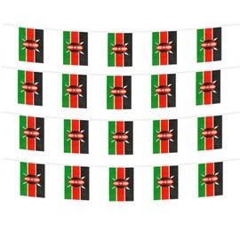FFILL Kenyan Banner Flag String, Kenya Mini Flag Small Banner, for Party, Shops and Bars Decorations, and International Day Celebrations. (Kenya)