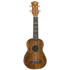 Luna High Tide Koa Acoustic/Electric Soprano Ukulele with Preamp & Gig Bag, Satin Natural