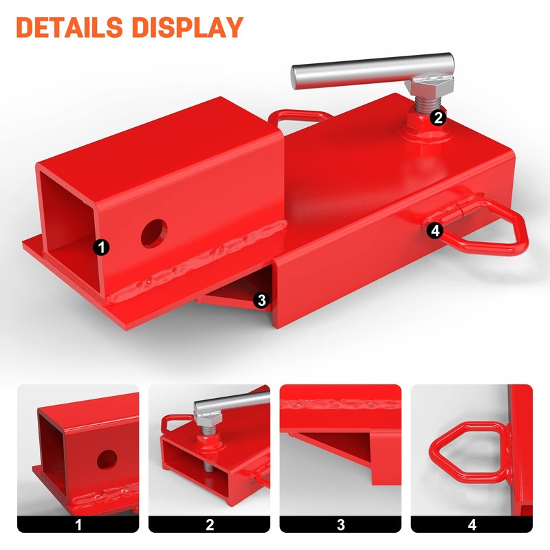 Universal 2" Forklift Trailer Hitch Attachment Adapter for Pallet Forks