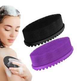 2 pcs Cepillo de Baño de Silicona,Cepillo Corporal de Silicona,Utilizado para Bañarse,Durable y Fácil de Limpiar,Masajes y Exfoliación de la Piel...  