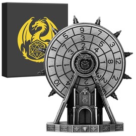 DND Spinner Dice, 7-in-1 Ferris Wheel Game Dice, DND Starter Set, 7-in-1 Metal Dice Set, D&D Gifts with Dragon Logo Gift Bag, Tabletop Games, Role Playing Board Game Accessories, Silver