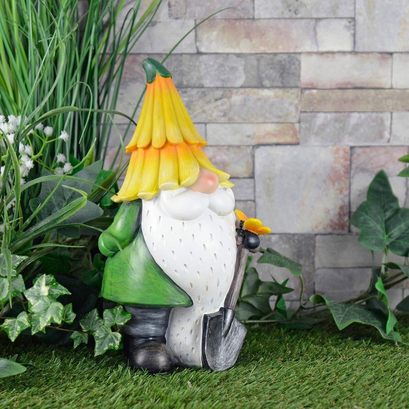 Garden Gnome Ornament Novelty Resin Standing Figure Patio Outdoor -
