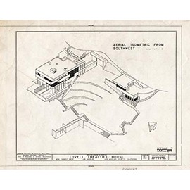 Historic Pictoric : Blueprint HABS Cal,19-LOSAN,66- (Sheet 2 of 9) - Lovell (Health) House, 4616 Dundee Drive, Los Angeles, Los Angeles County, CA 20in x 16in