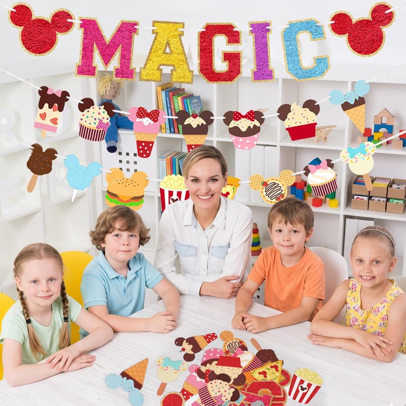 WooEver 22 Pcs Mouse Head Theme Banner Magic Mouse Birthday