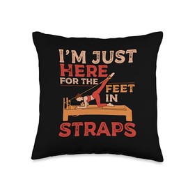 I'm Just Here Feet in Straps Pilates Yoga Fitness Lovers Throw Pillow