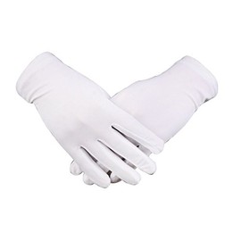 WDSKY Women's Men's Formal White Gloves for Tuxedo Parade 3 Pairs