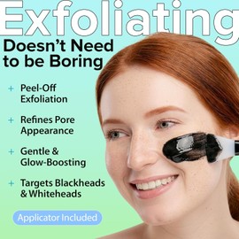 Evanel Charcoal Peel Off Face Mask Applicator Set Niacinamide Hyaluronic Acid Vitamin C Green Tea Deep Cleansing Black Gel Charcoal Mask / 에바넬 숯 필 오프 페이스 마스크 어플리케이터 세트 니아신아마이드 히알루론산 비타민 C 녹차 딥 클렌징 블랙 젤 Charcoal Mask