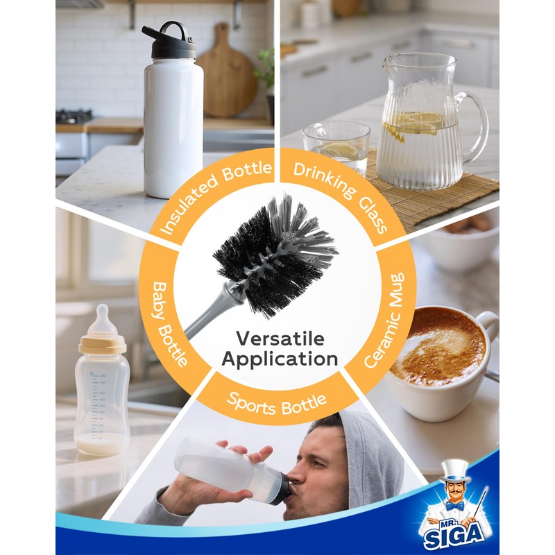MR.SIGA Water Bottle Brush, Long Handle Bottle Brush for Water