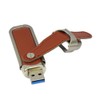 Real leather brown keychain USB Flash Drive 16GB - Memory